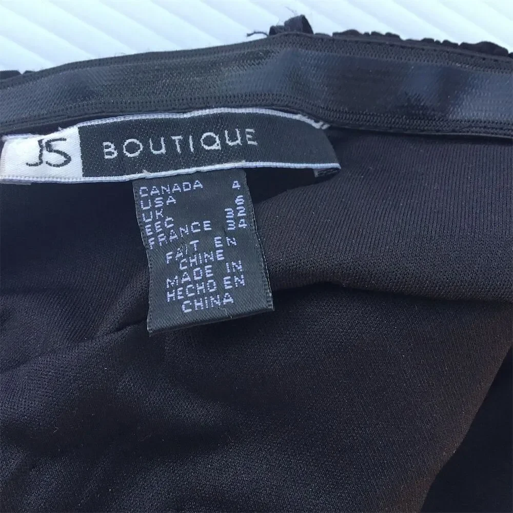 JS‎ Boutique Women's Size 4 Black Strapless Gown with Embellished Waist